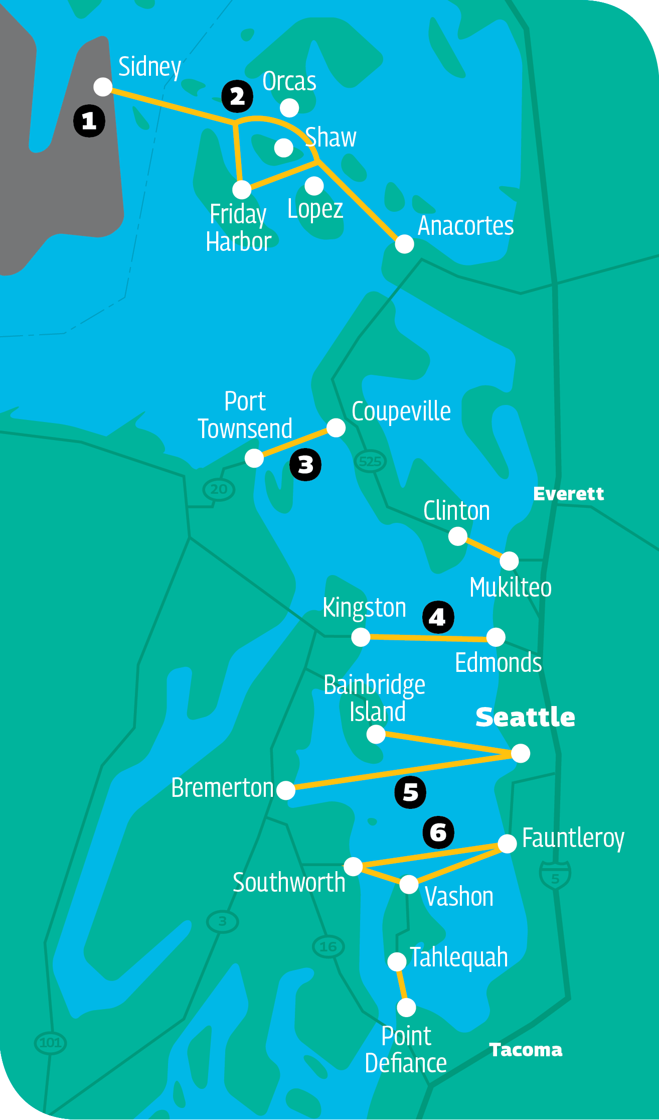 Zigzag Across The Puget Sound And Beyond Seattle Met   0519 SVC1 Ferry1 Route Map 